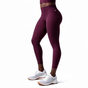 BORN PRIMITIVE Ribbed Limitless Leggings 23" Cropped Deep Plum Women's Medium